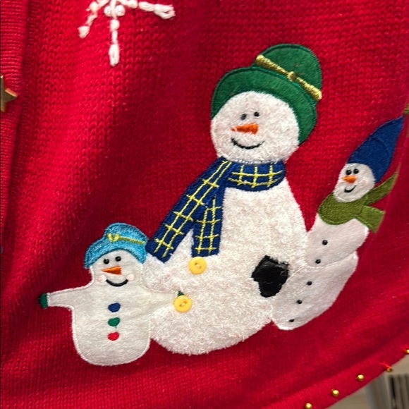 Designers Originals Studio Joy 1X Festive Red Snowman Sweater Vest - Picture 6 of 12